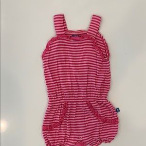 KicKee Pants pink striped Romper